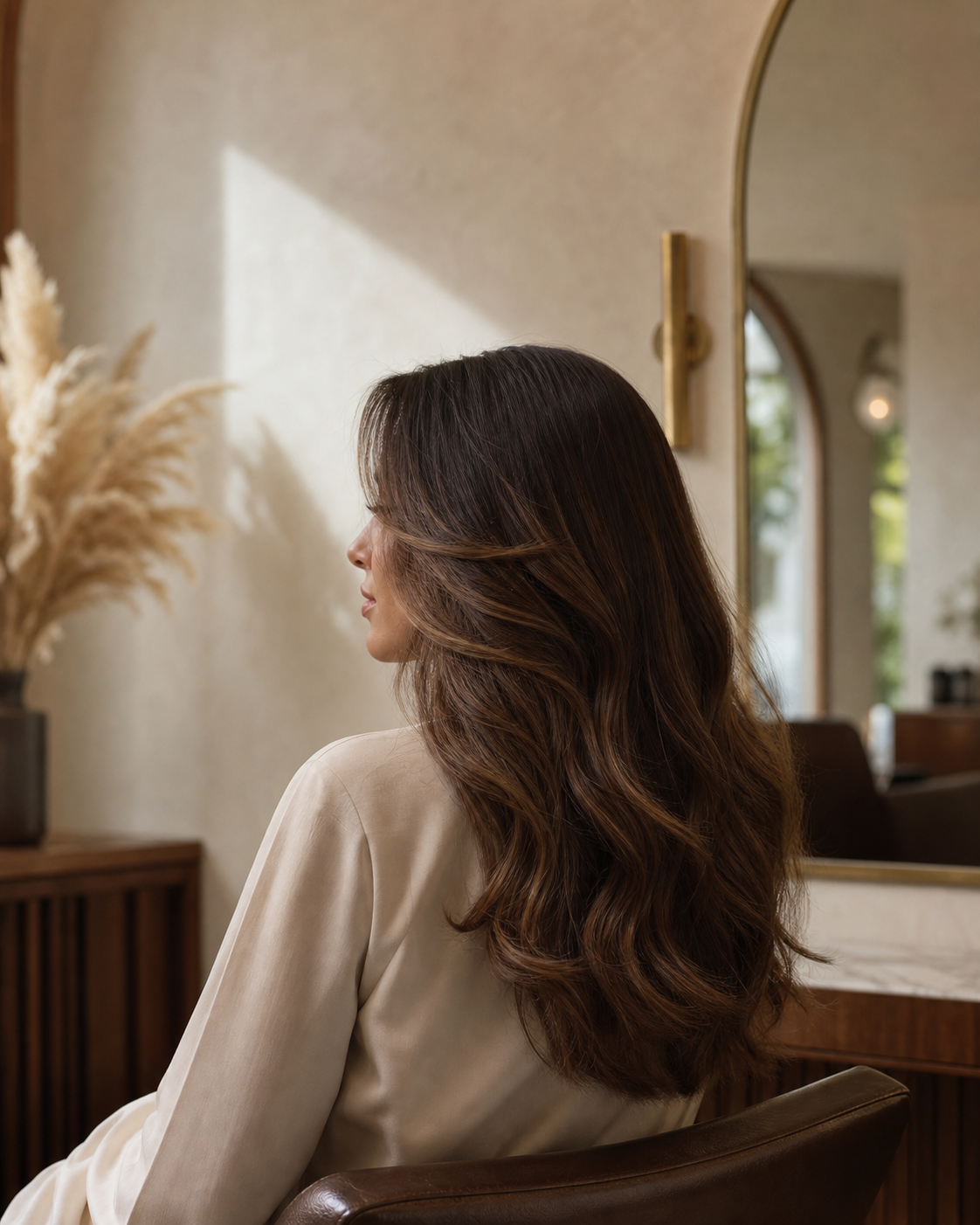 Ahmet Keskin Hair Lounge'da doğal kahve tonlarında saç tasarımı